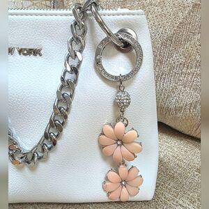 Elegant Powder Pink Flower Purse Charm